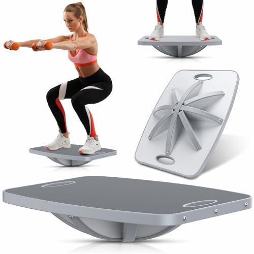 Advanced Wood Balance Board with 360° Rotation - Gray