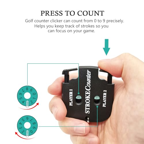 2-Pack Golf Score Counters - Dual Player Stroke Clickers