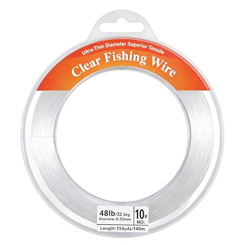 Clear Monofilament Fishing Line, 48LB Nylon Wire for Fishing & Crafts - 460ft