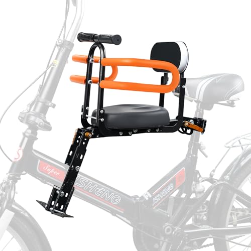 Child Bike Seat - Portable Foldable Front Mounted Seat for Kids 1-3 Years - Orange
