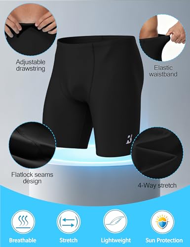 Men's Swim Jammers, 8-9 Inch Racing Training Swimming Shorts UPF 50+