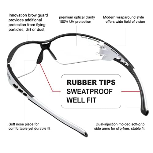 Super Flexible Lightweight Anti Fog Wrap-Around U6 Clear Shooting Safety Glasses with ANSI Z87.1 Scratch Resist