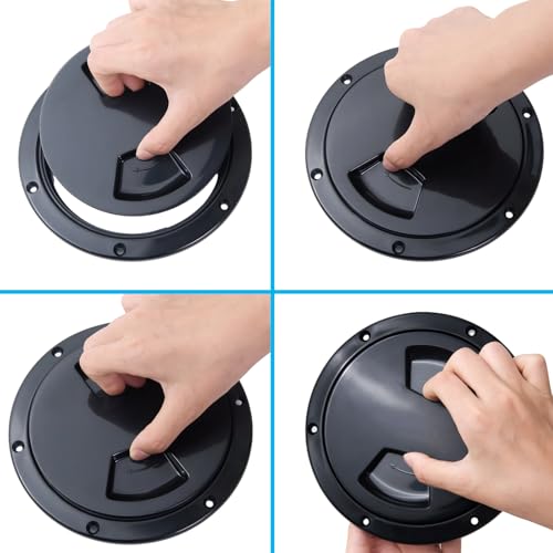 JZLiner Black 5 Inch Marine Inspection Port Hatch with Seal RV Kayak Cover