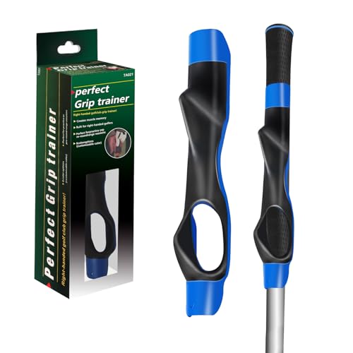 Golf Grip Trainer for Right-Handed Golfers - Swing Correction Aid - Blue