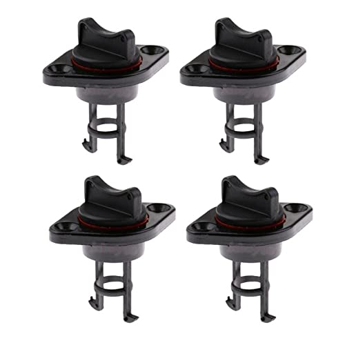 1-Inch Boat Drain Plug Set - Marine Grade Plastic with Gasket, 4 Pack