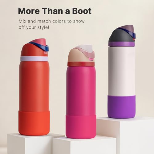 Silicone Boot for Owala 32oz Water Bottle - Red Anti-Slip Sleeve