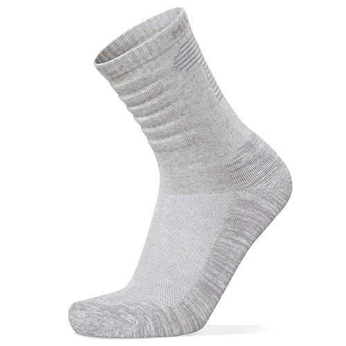 MIRMARU 3 Pairs Seamless Athletic Crew Socks Moisture-Wicking Hiking & Running Socks