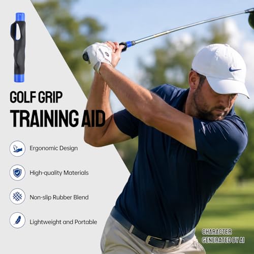 Golf Grip Trainer Right Hand - Ergonomic Grip Aid for Accuracy - Blue