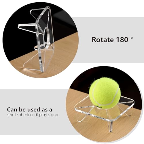 Acrylic Ball Display Stand - 3.94"x3.94"x1.4" for Football, Basketball, Baseball, Soccer