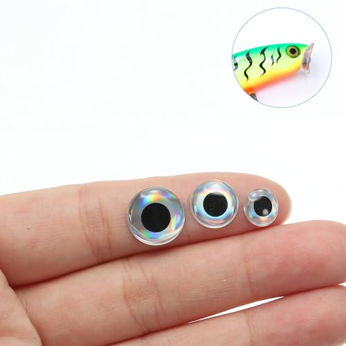 3D Fishing Lure Eyes - 12mm Silver Tone Waterproof Stickers