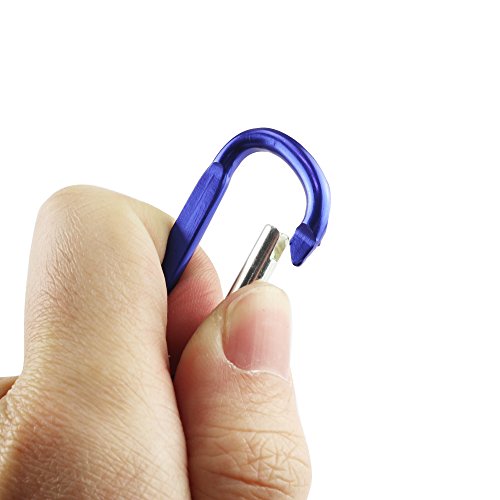 Aluminum D-Shape Carabiner Clip 1.6 Inch - 10 Pack