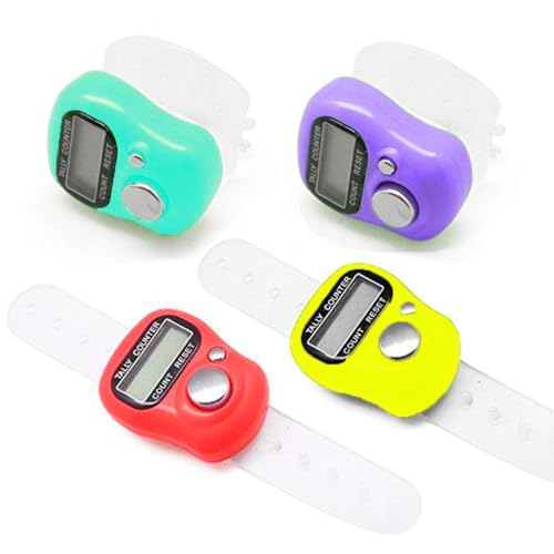 Digital Finger Tally Counter - 5-Digit Hand Clicker for Knitting - 5pcs