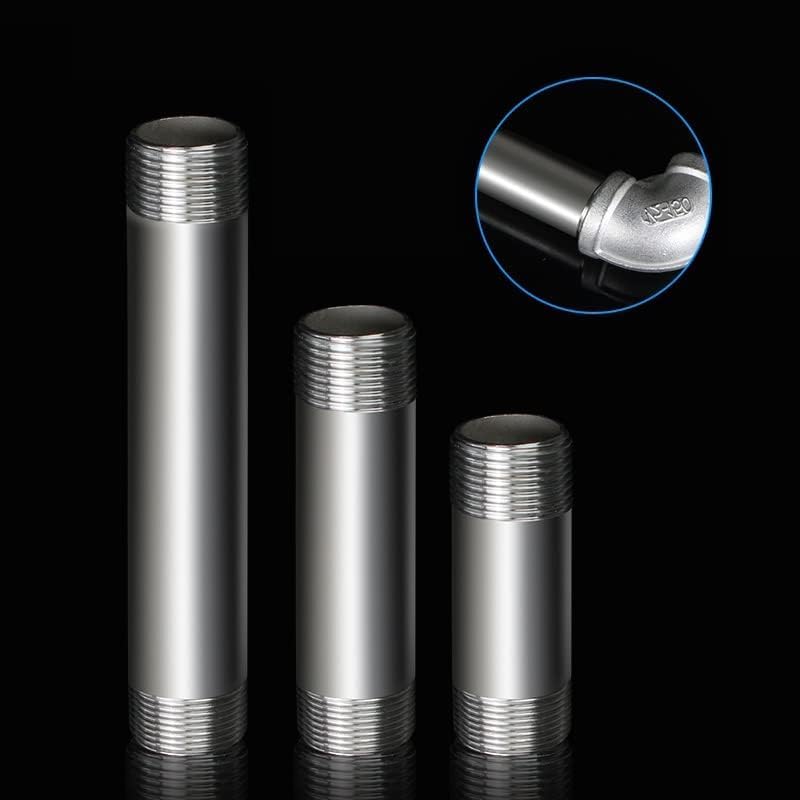 Fitvell 304 Stainless Steel Nipple Pipe Fitting 1" NPT X 1" NPT Male Thread Cast Pipe Fittings 2" 50mm Length (pack of 2)