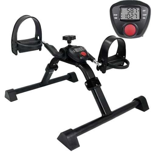 Under Desk Bike Pedal Exerciser with LCD Display - Mini Cycle for Home Office & Physical Therapy