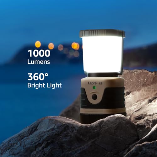 Lepro Rechargeable LED Camping Lantern 1000LM White, 4 Light Modes, Water-Resistant