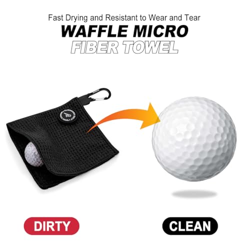 Aliennana Black Magnetic Golf Towel - Clip-On Microfiber Golf Accessories