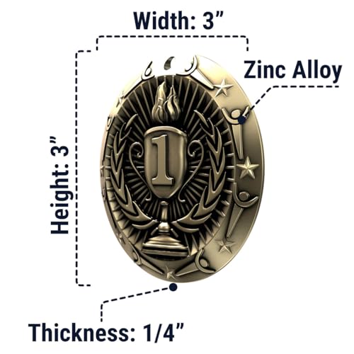 Gold 1st Place Medal - 3 Inch Wide with Stars & Stripes Ribbon