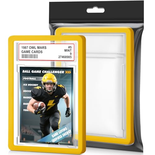 Graded Card Slab Case with Shockproof Bumper - Yellow - Trading Card Holder