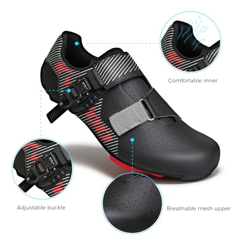 Mens Wide Cycling Shoes for Peloton - Delta Cleats Included, Size 11 Black