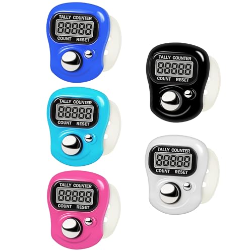 5-Digit LCD Finger Clicker Counter - Digital Tally Counter - 5 Colors