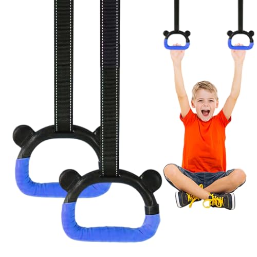 Kids Adjustable Gymnastics Rings - Blue Home Training Equipment