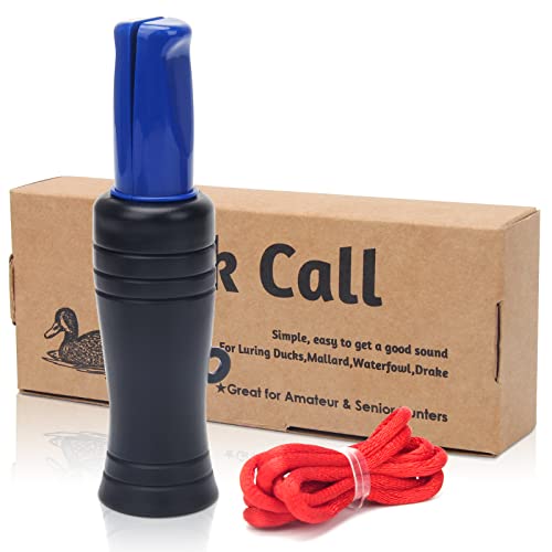 Duck Call for Hunting - Loud Sound Whistle - Black & Blue
