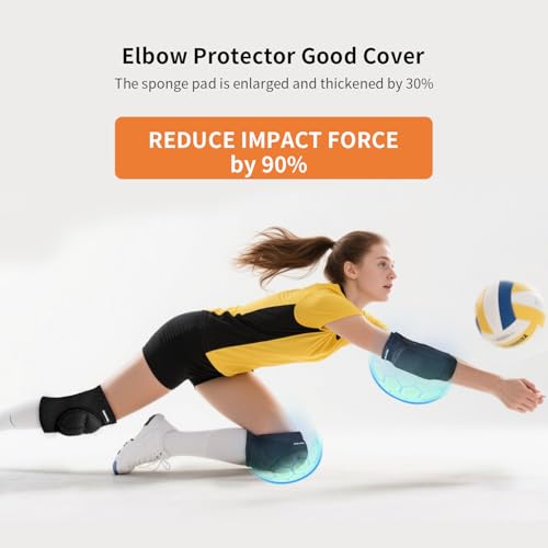 Youth Volleyball Elbow Pads - Medium Black Breathable Padding