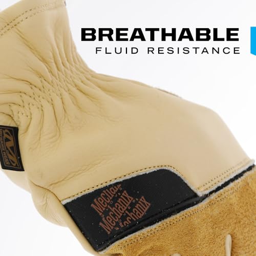 Mechanix Wear: ColdWork Durahide Insulated Leather Driver Winter Work Gloves, Water Resistant, Equipped with 40g 3M Thinsulate, Heavyweight Sherpa Lining, for Heavy Cold Weather (Tan, Large)