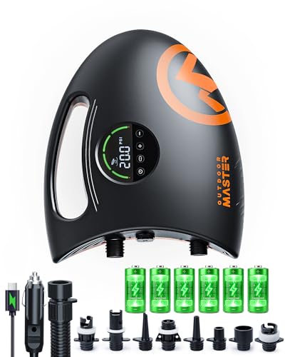 Electric Paddle Board Pump - 88.8Wh Rechargeable SUP Inflator with Auto-Off & Digital Display