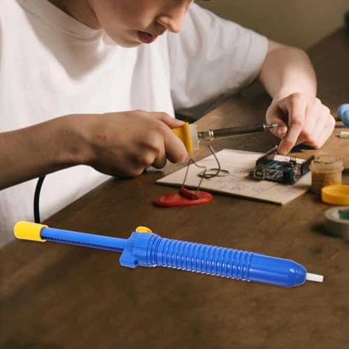 Gatuida Desoldering Sucker Manual Solder Extractor Pump for Welding and Soldering Portable Tin Suction Device 11.81 Inch Handheld Tool for Diy and Professional Use