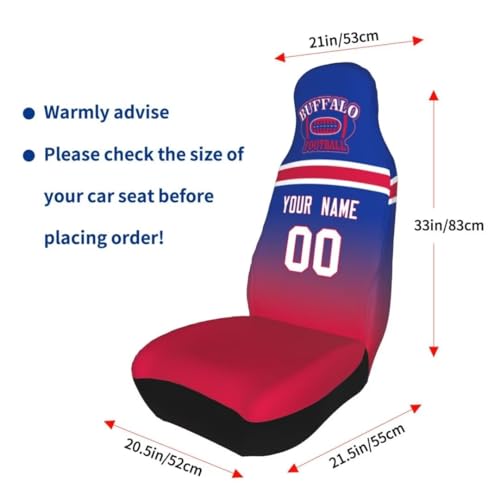 Personalized Buffalo Car Seat Cover - Custom Name & Number