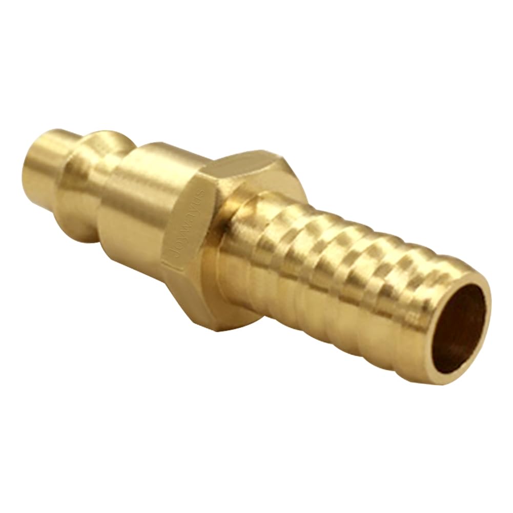 Joywayus 2PCS 3/8" Barb x 1/4" Coupling Industrial Air Hose Quick Connect Air Plug Fittings