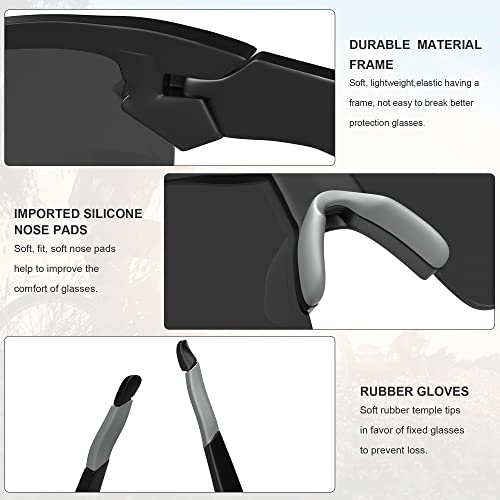 Safety Glasses for Men Women, Safety Goggles ANSI Z87.1 UV Eye Protection, Wrap Around Anti Scratch for Work Lab