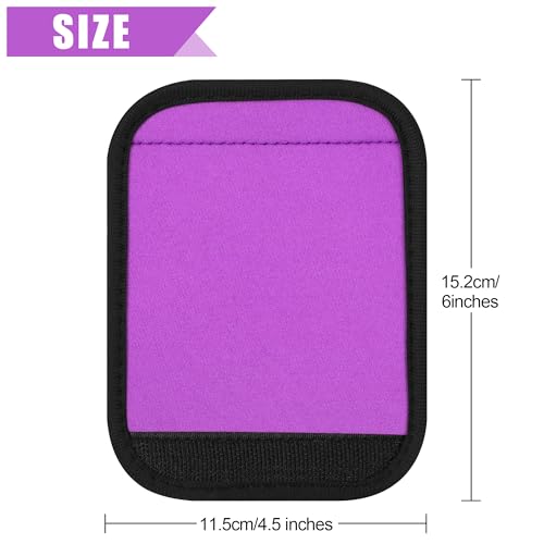 Luggage Handle Wraps - 6 Pack Soft Neoprene - Purple