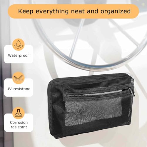 Self Adhesive Boat Organizer Mesh Bag with Zipper - 10x7 Inch, 1PC