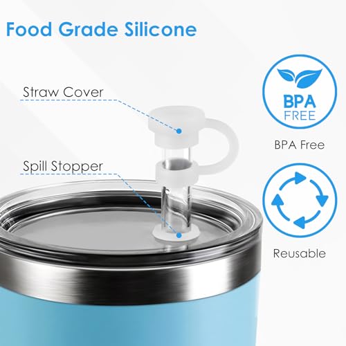 Silicone Spill Stopper Set for YETI Straw Cups - White