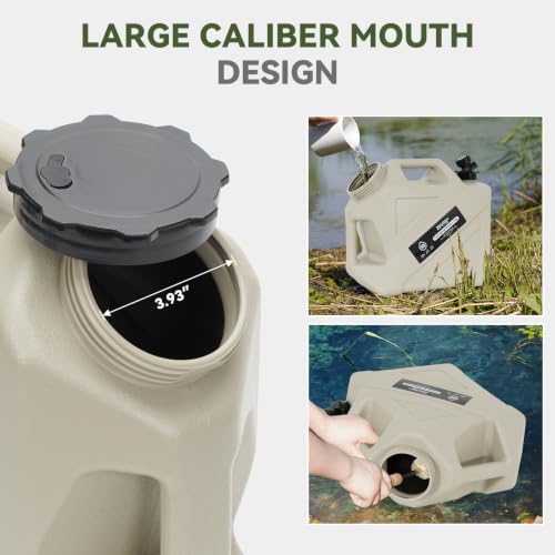 Grey 3.2 Gallon Camping Water Container with Spigot, Leakproof BPA-Free
