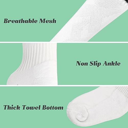 Kids Soccer Socks - 2 Pairs Knee High Striped Tube Socks - 6-12 Years - White Black & Black White