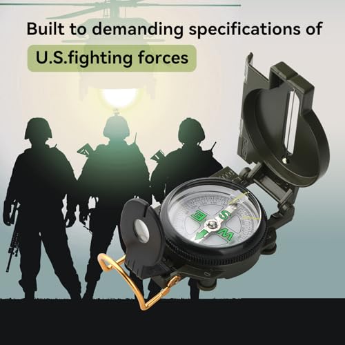 Military Grade Navigation Compass - Waterproof & Luminous Features