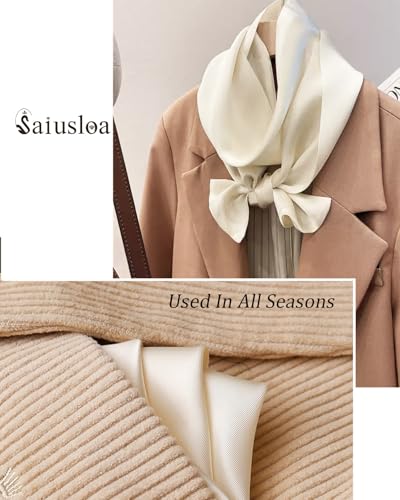 Solid Color Satin Neck Scarf for Women - 23.6 Inches