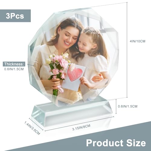 Octagonal Acrylic Award Frames - 3 Pack, 4x4 Inch DIY Trophies