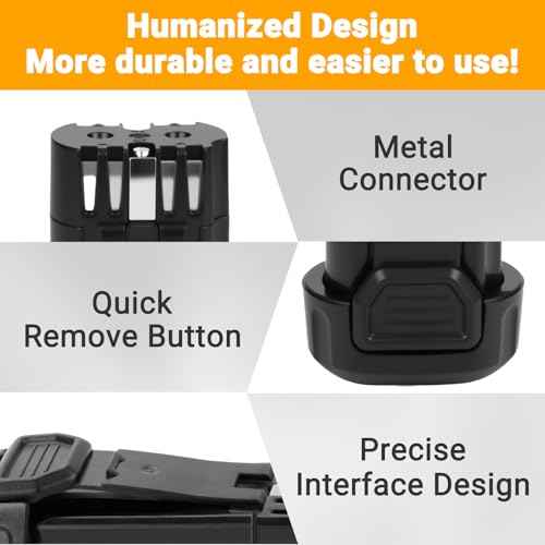 Joiry 2-Pack 8V 2000mAh Li-ion Replacement Battery & Charger Set with Higher Safety & Longer Runtime - Compatible with Dewalt DCB080, DW4390, DCF680N1, DCF680N2 DCF680G2 Cordless Power Tools