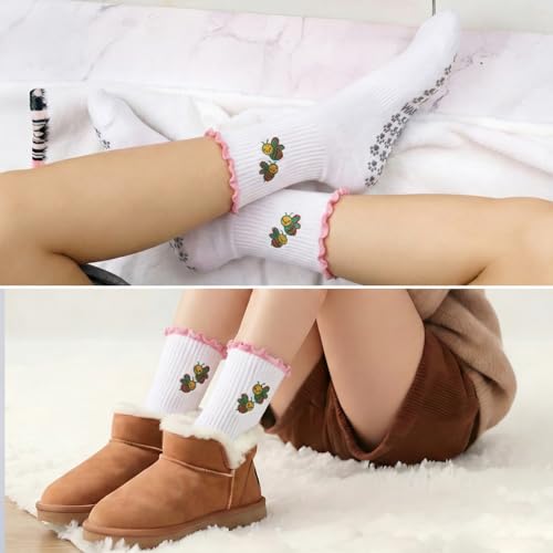 Non-Slip Pilates Grip Socks for Women - Pink Bee