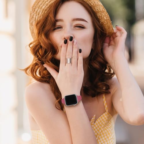 Slim Silicone Sport Strap for Apple Watch 38mm-49mm - Hibiscus