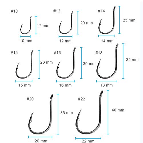 Large Premium Fishing Hooks Set - 240pcs in 8 Sizes