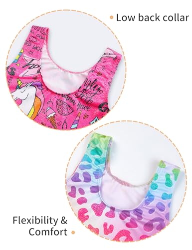 Sparkly Sleeveless Leotards for Girls - 2 Pack Unitards