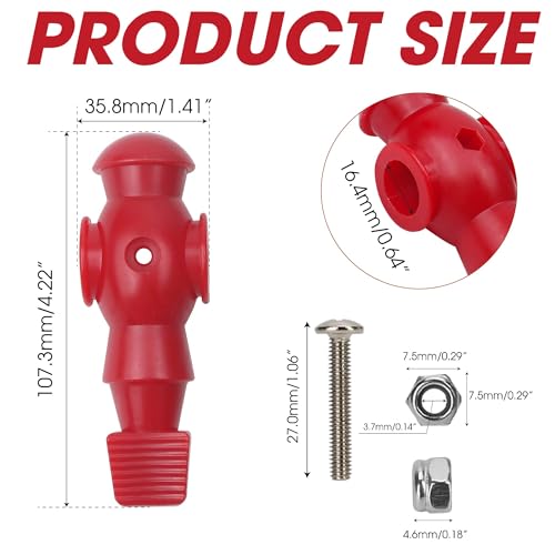 Foosball Replacement Players Set - 2 Red Plastic Soccer Figures