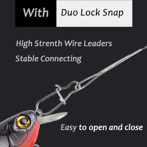 AMYSPORTS 20pcs Stainless Steel Saltwater Fishing Leaders 11.8in 50lb Heavy Wire