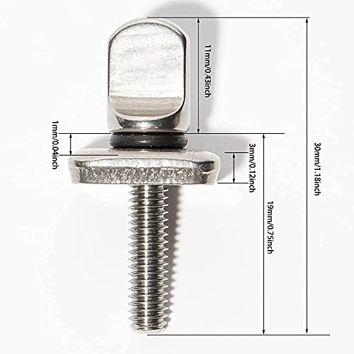 No Tool Stainless Steel Fin Screws for Longboard & SUP - 3 Pack
