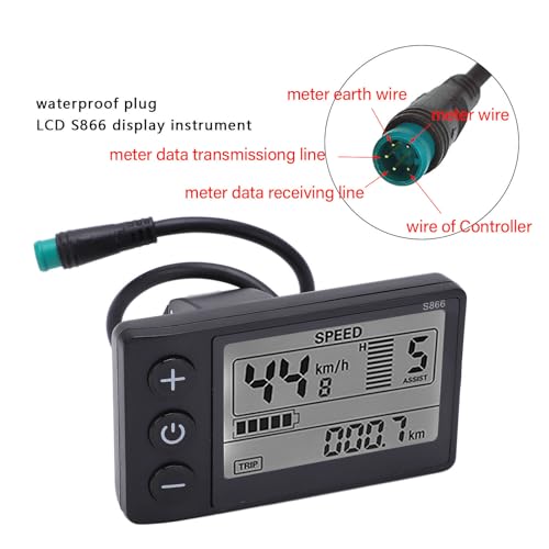 LCD Electric Scooter Speedometer Display - Waterproof, Backlit